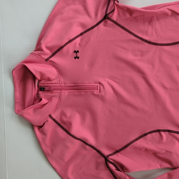 Under Armour Cold Gear Semi-Fitted Long Sleeve Athletic Top L Pink - Picture 7 of 14